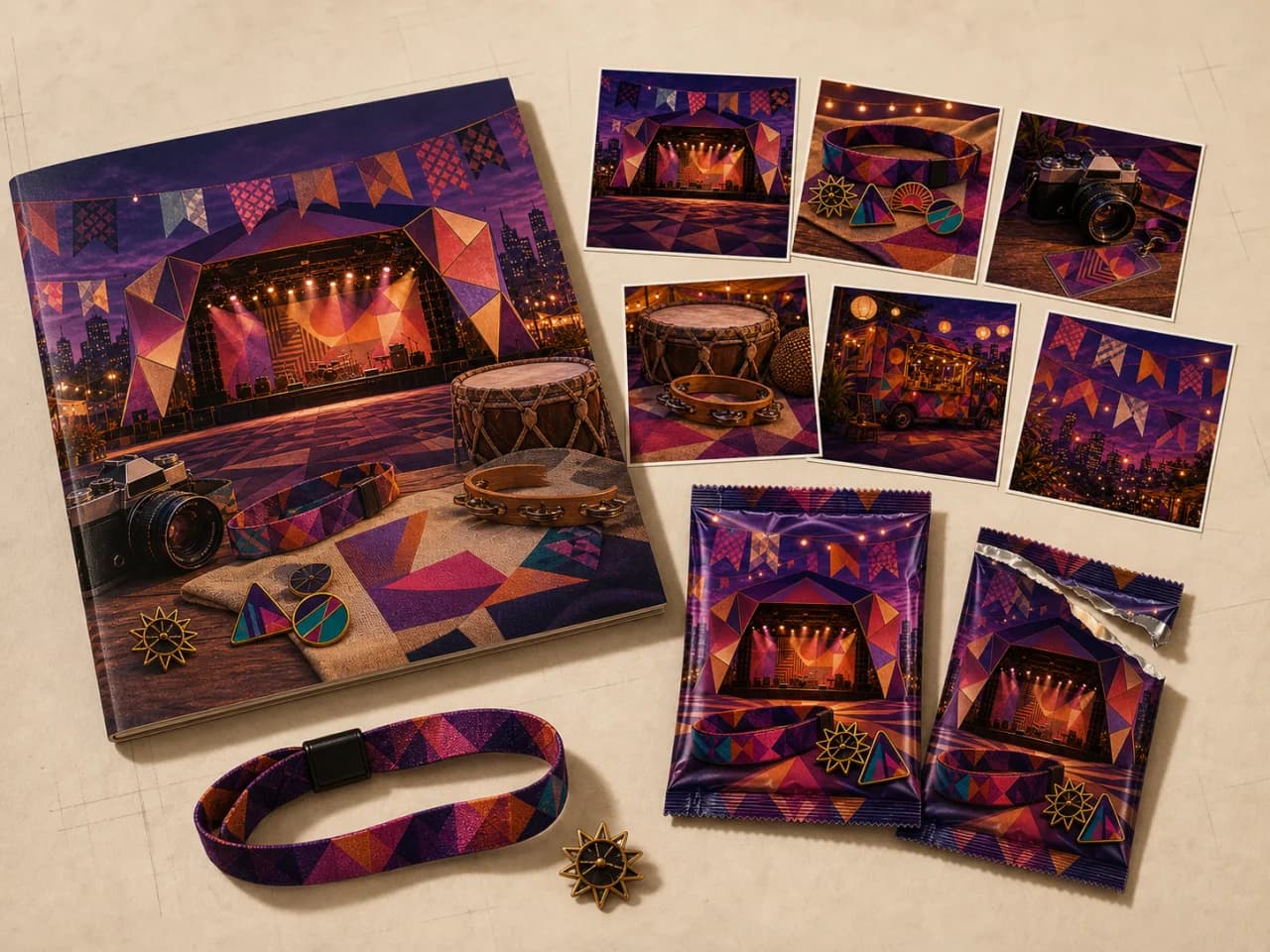 Álbum, pacotes e figurinhas da campanha demonstrativa Festival Aurora